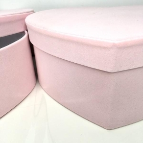 Pink Velvet Hat Box Set Of 2