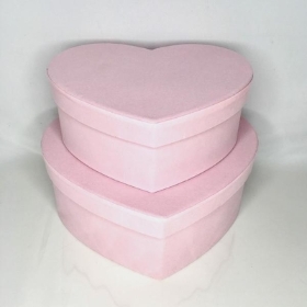 Pink Velvet Hat Box Set Of 2