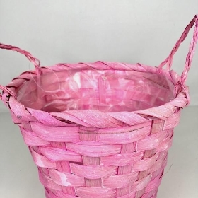 Pink Bamboo Basket 15cm