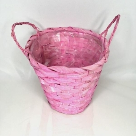 Pink Bamboo Basket 15cm