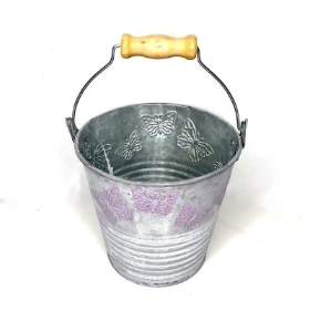 Lilac Butterfly Zinc Bucket 11.5cm