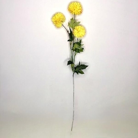 Yellow Pom Pom Chrysanthemum 70cm