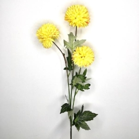 Yellow Pom Pom Chrysanthemum 70cm