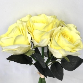 Pale Yellow Rose Bundle 30cm