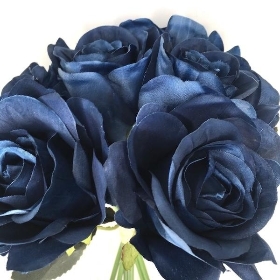 Navy Blue Rose Bundle 30cm