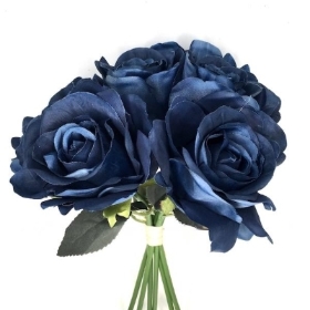 Navy Blue Rose Bundle 30cm