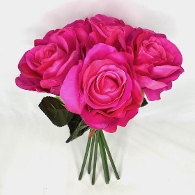 Bright Pink Rose Bundle 30cm