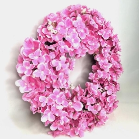 Cerise Hydrangea Wreath 40cm