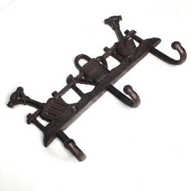 Cast Iron Garden Coat Hook 25cm