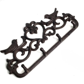 Cast Iron Bird Coat Hanger 31cm