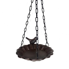 Cast Iron Bird Feeder & Chain 15cm