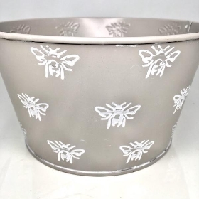 Grey Bee Zinc Planter 11cm