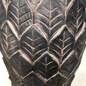 Dark Grey Leaf Vase 23cm