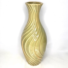 Green Ceramic Swirl Vase 41cm