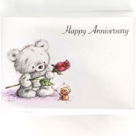 Anniversary Teddy Bear Small Florist Cards