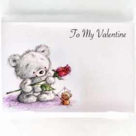 Valentines Teddy Bear Small Florist Cards