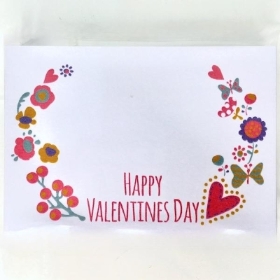 Valentines Flowers & Hearts Small Florist Cards