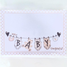 New Baby Washing Line Small Florist Cards