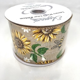 Sunflower & Bee Ribbon 6mm