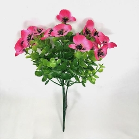 Hot Pink Pansy & Eucalyptus Bush 30cm