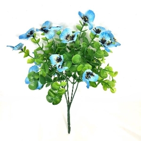 Blue Pansy & Eucalyptus Bush 30cm