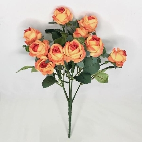 Orange Rose & Eucalyptus Bush 29cm