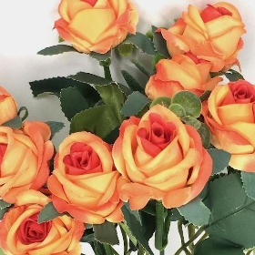 Orange Rose & Eucalyptus Bush 29cm