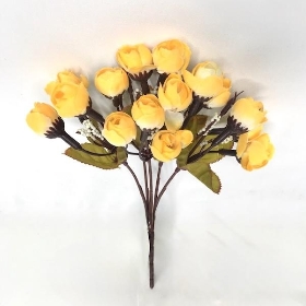 Yellow Rosebud & Astilbe Bush 23cm