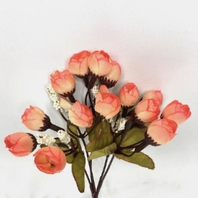 Orange Rosebud & Astilbe Bush 23cm