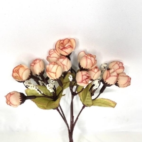 Peach Rosebud & Astilbe Bush 23cm