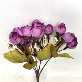 Purple Rosebud & Astilbe Bush 23cm