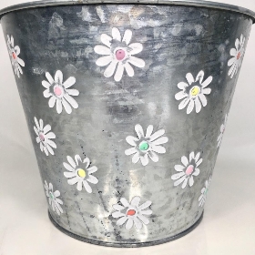 Daisy Zinc Pot 16cm