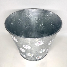 Daisy Zinc Pot 16cm