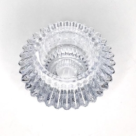 Clear Glass 2 Way Candle Holder 4.5cm