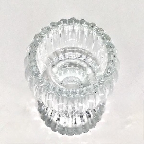 Clear Glass 2 Way Candle Holder 7.5cm