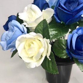 Blue Rose Grave Pot 25cm