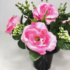 Pink Rose & Eucalyptus Rose Grave Pot 25cm