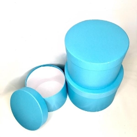 Sky Blue Hat Box Set Of 3