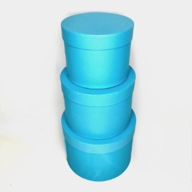 Sky Blue Hat Box Set Of 3