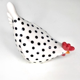 White Ceramic Dotty Chicken 12cm