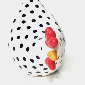 White Ceramic Dotty Chicken 12cm