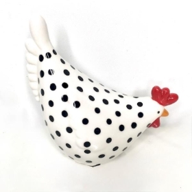 White Ceramic Dotty Chicken 12cm