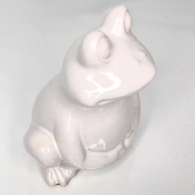 White Ceramic Frog 15cm