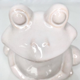 White Ceramic Frog 15cm