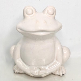 White Ceramic Frog 15cm