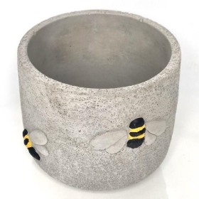 Cement Bee Pot 14cm