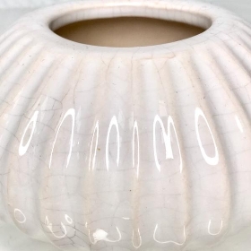 White Ribbed Pot 15cm