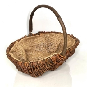 Natural Willow Hessian Lined Trug 29cm