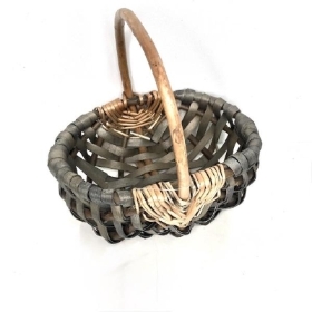 Grey Chipwood Shopping Basket 16cm 