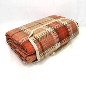 Orange Tartan Picnic Rug 142cm